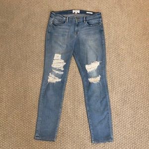Frame Denim Le Garçon Distressed Jeans